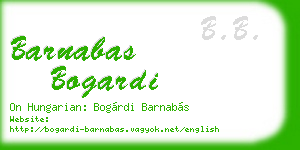 barnabas bogardi business card